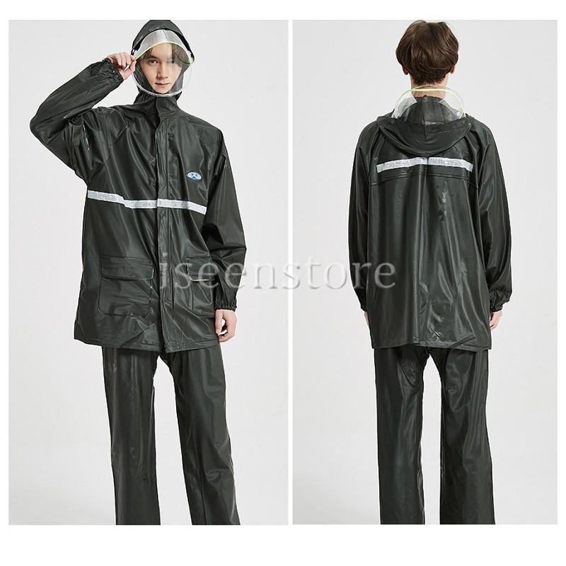 レインウェア メンズ 上下セット 迷彩柄 カッパ 雨合羽 雨具 バイク