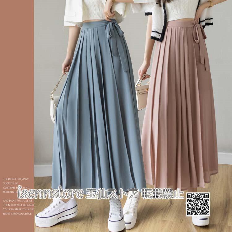 プリーツ切替 シフォンワイドパンツ ガウチョ レディース パンツ
