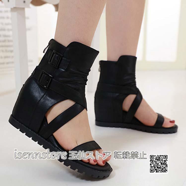グラディエーターサンダル ハイカット ブーツサンダル サマーブーツ PU