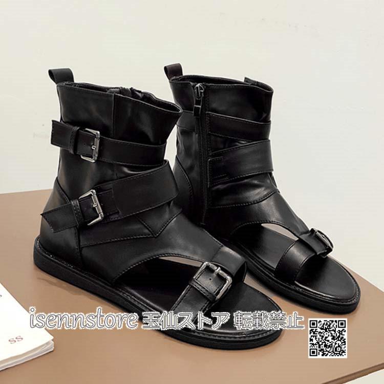 グラディエーター サンダル ローヒール ベルト付き レディース