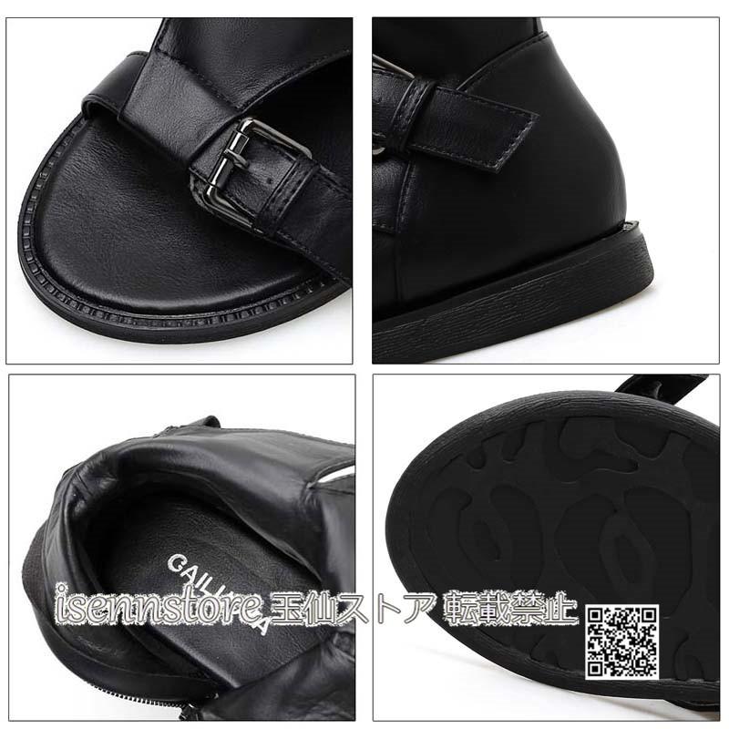 サンダル レディースシューズ レディースファッション 靴 本革 2本ベルト ナチュラルブーツ ブーツ　グラディエーター 横バックル2個 グラディエーター サンダル ローヒール ベルト付き レディース