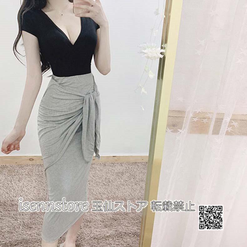 カシュクール Vネック トップス レディース 半袖 Tシャツ セクシー 夏