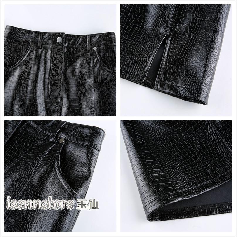 欧米 超人気 フェイクレザー スカート レディース ペンシルスカート