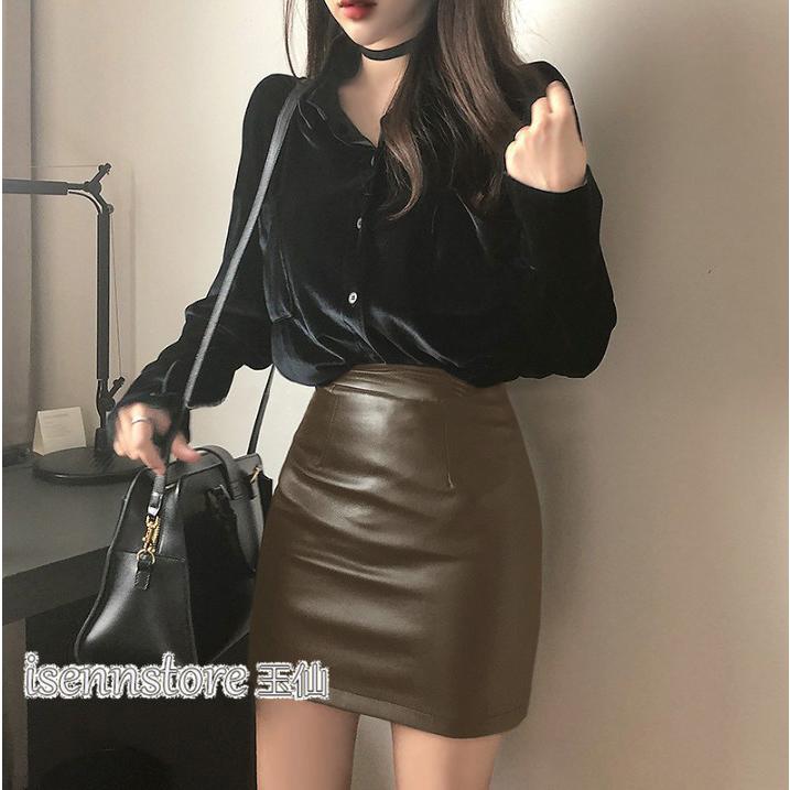 レザースカート 韓国 黒 SHEIN 地雷 | SHEIN 黒 台形 スカート