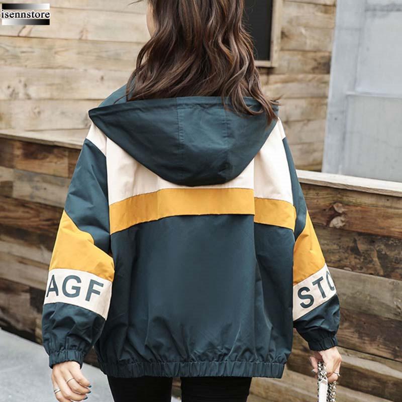 ウィンドブレーカー レディース 春 秋 ジャンパー ブルゾン マウンテンパーカー 長袖 フード おしゃれ アウター ショート丈 ジャケット カジュアル 配色 通学 2133 3314 イセンストア 通販 Yahoo ショッピング