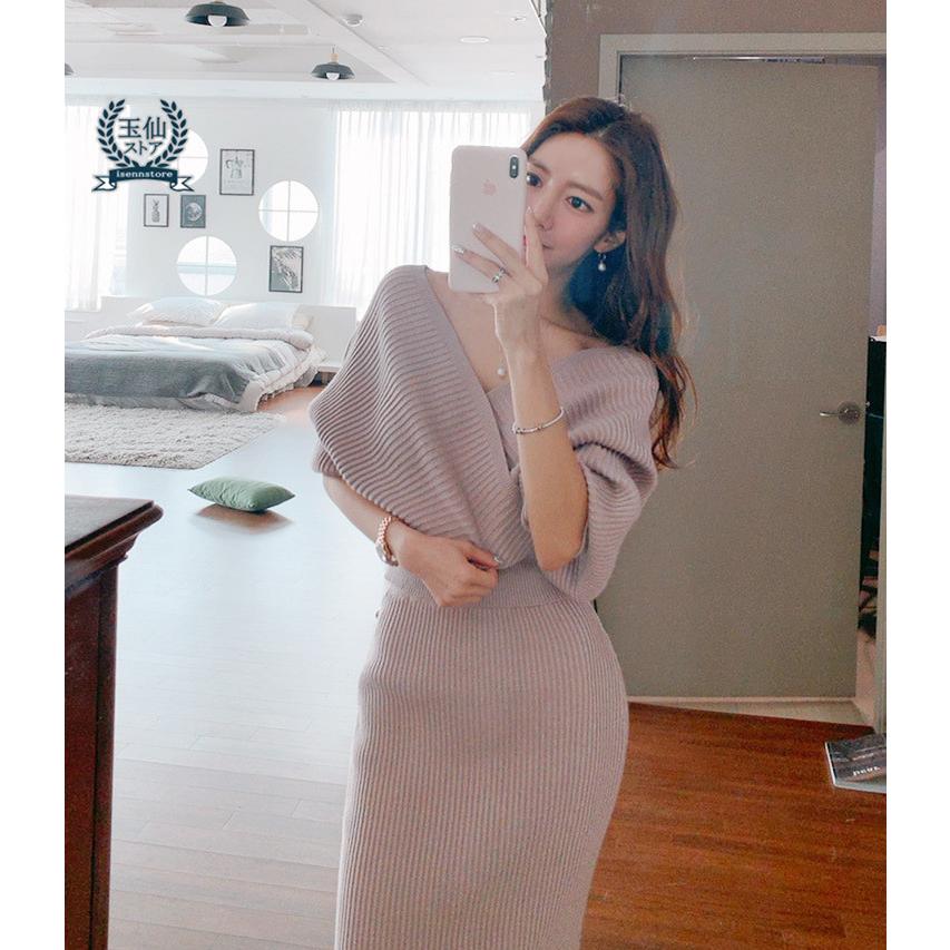 秋新作 ニットセットアップ レディース ニット セーター カシュクール