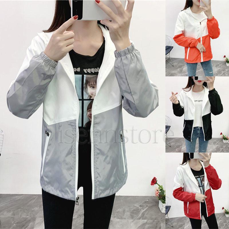 ナイロンジャケット 薄手 ウインドブレーカー レディース マウンテンパーカー 春 秋 大人 配色 ジップアップ 長袖 ブルゾン ジャンパー ゆったり 通学 春物 2133 478 イセンストア 通販 Yahoo ショッピング