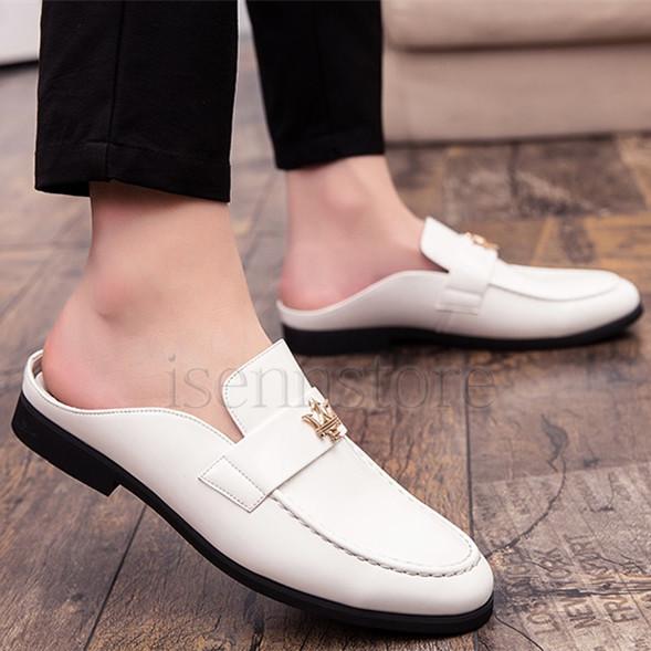 オフィスサンダル かかとなし メンズ 革靴 ミュール サボサンダル 2色 ビジネスシューズ スリッパ コンフォート フォーマル 紳士靴 スリッポン 事務所 室内履き 2133 524 イセンストア 通販 Yahoo ショッピング