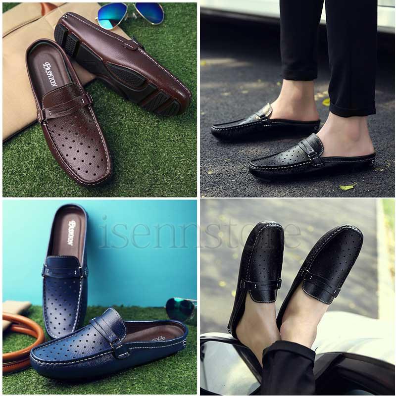 ビジネスサンダル ドライビングシューズ メンズ 革靴 本革 ローファー