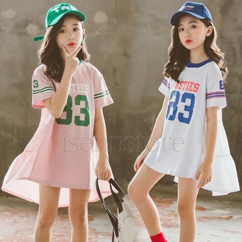 子供服 女の子 韓国風 キッズ 半袖 Tシャツ 可愛い プリント ロングシャツ チュニック 夏 おしゃれ トップス ゆったり シャツワンピース カジュアル 110 160 2133 693 イセンストア 通販 Yahoo ショッピング