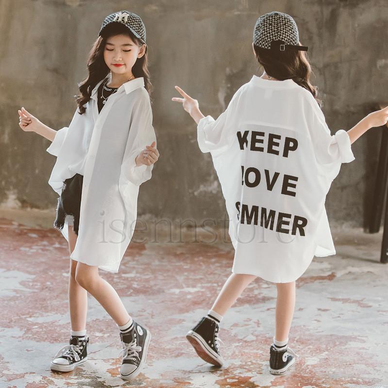 キッズ 女の子 子供服 シャツワンピース ロングシャツ 大きいサイズ プリント英字 チュニック 長袖 Uvカット 紫外線対策 ジュニア 韓国子供服1 160cm 2133 695 イセンストア 通販 Yahoo ショッピング