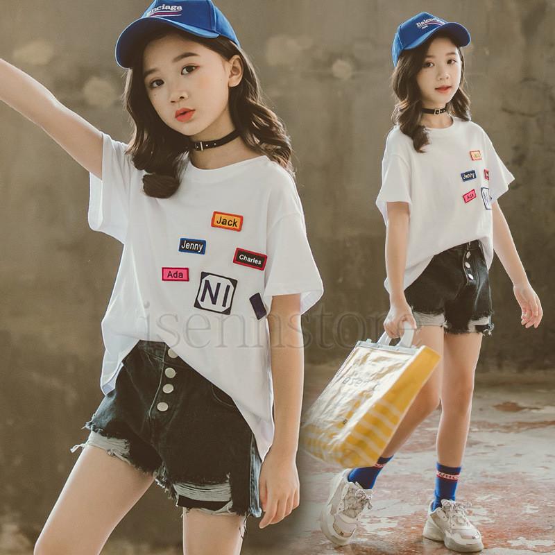 Tシャツ 子供服 半袖 トップス ワッペン プリント柄 女の子 ティーシャツ ロゴt ゆったり 綿コットンシャツ ジュニア 韓国子供服 おしゃれ 春夏 通学 普段着 2133 700 イセンストア 通販 Yahoo ショッピング