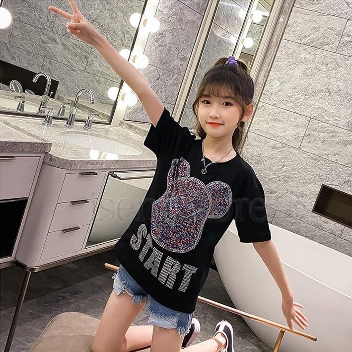 スパンコール Tシャツ 半袖 女の子 トップス きらきら おしゃれ 韓国