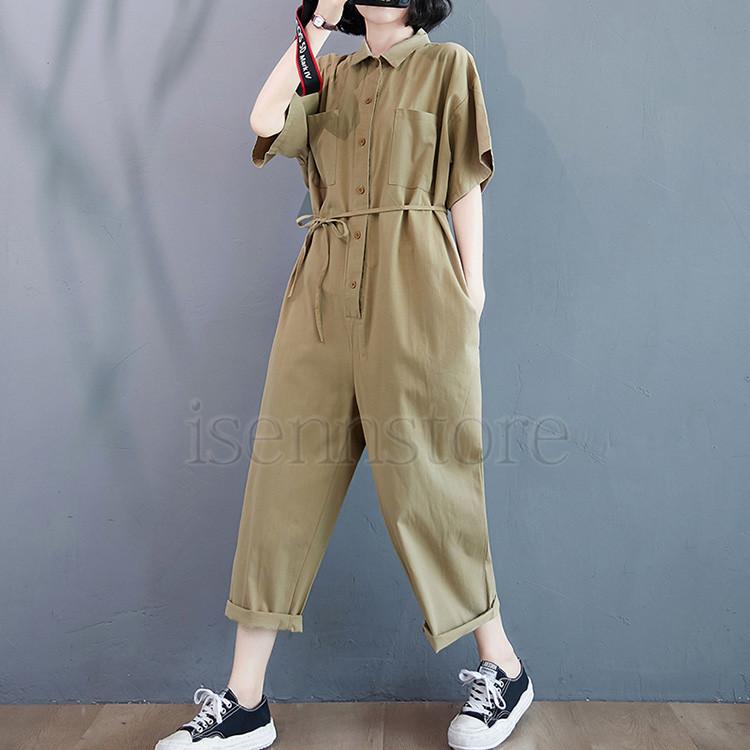 オールインワン 半袖 つなぎ ワイドパンツ レディース 春夏 サロペット パンツ 7分丈 ゆったり 襟付き カジュアル ワーク風 ジャンプスーツ 大きいサイズ :2133-952:イセンストア - 通販 - Yahoo!ショッピング オールインワン 半袖 つなぎ ワイドパンツ レディース 春夏 サロペット パンツ 7分丈 ゆったり 襟付き カジュアル ワーク風 ジャンプスーツ 大きいサイズ :2133-952:イセンストア - 通販 - Yahoo!ショッピング