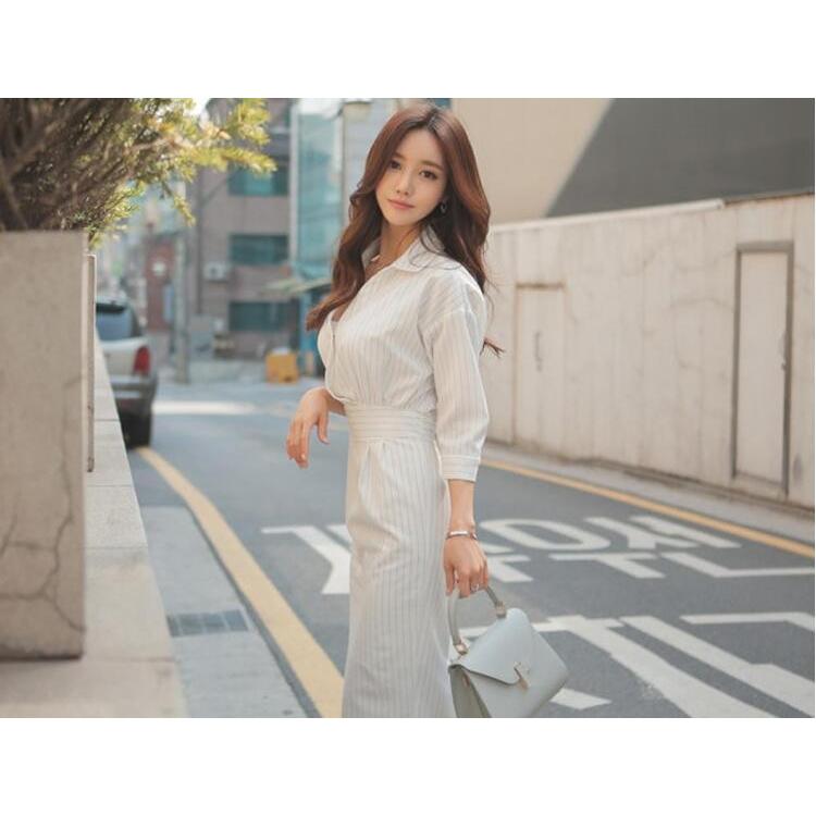 女らしい ワンピース ストライプ Ol ワンピ タイトスカート セクシー ワンピ 18年春夏新作 細身 ひざ丈 レディース ワンピース シャツ ワンピース Aug 2184 イセンストア 通販 Yahoo ショッピング