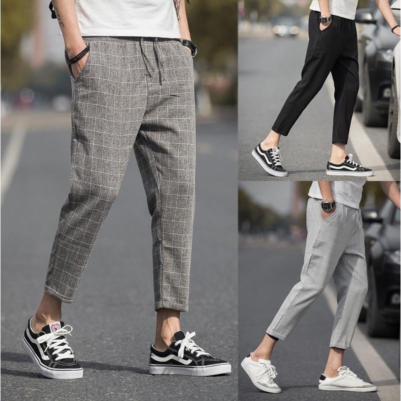 メンズ サマーパンツチェック柄 カジュアルパンツ サルエルパンツ イージーパンツ 綿麻パンツ 9分丈 アンクルパンツ ボトムス ゆったり 薄手 美脚 パンツ Aug 3477 イセンストア 通販 Yahoo ショッピング