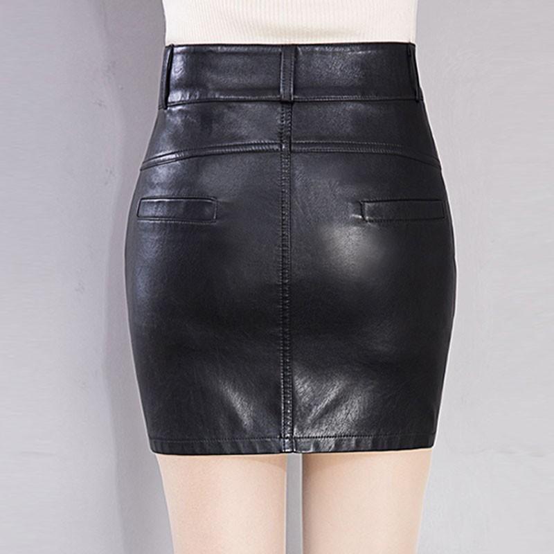 秋新作ミニスカート レザースカート/台形スカート/ミニ丈/膝上/ひざ上