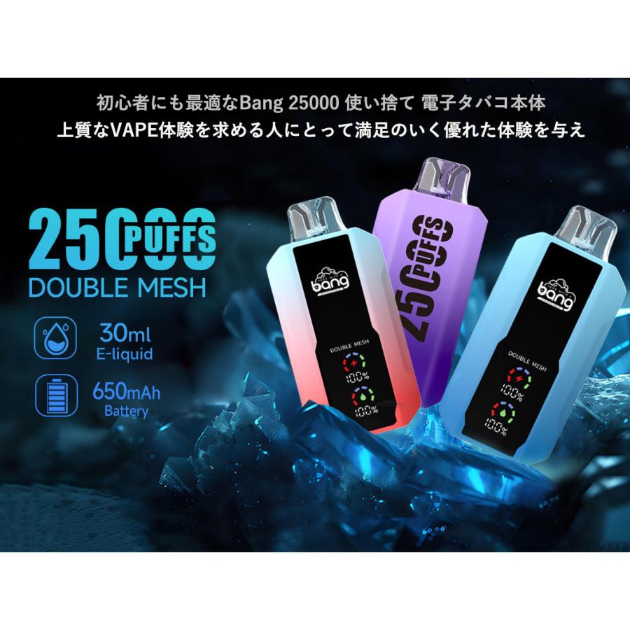持ち運び シーシャ 電子タバコ 使い捨て 25000回吸引可能 大容量