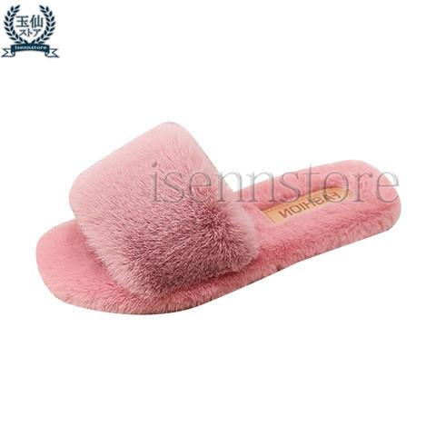 スリッパ レーディース ファーサンダル 美脚 サンダル ミュール ふわ