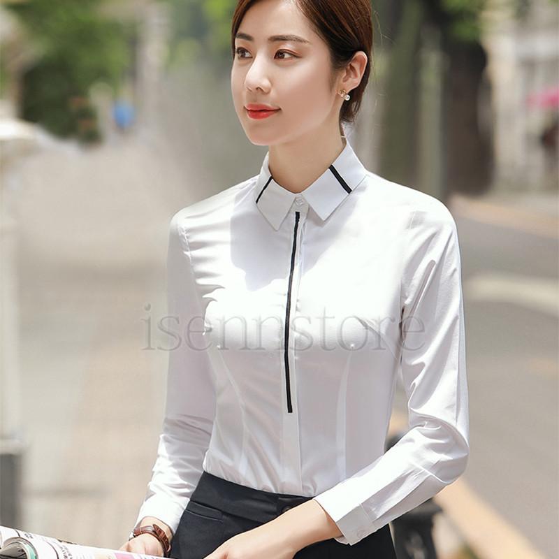 ワイシャツ レディース おしゃれ ブラウス 長袖 スーツ インナー 形態安定 襟付き ビジネス オフィス Ol 仕事 事務服 シンプル 細見え 制服 Y シャツ フォーマル Ine 4643 イセンストア 通販 Yahoo ショッピング