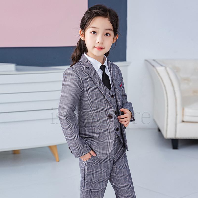 Web限定カラー 女の子 パンツスーツ 子供服 ピアノ 発表会 入学式 卒業式 七五三 チェック柄 4点セット ベスト ブレザー パンツ ネクタイ フォーマル キッズ 90 150 Organizacaosilveira Com Br
