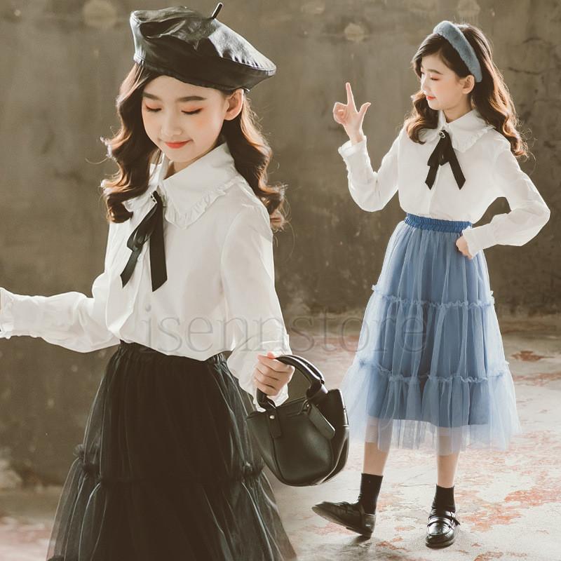 リボンタイ付き 可愛い ブラウス 女の子 キッズ 子供服 春トレンド