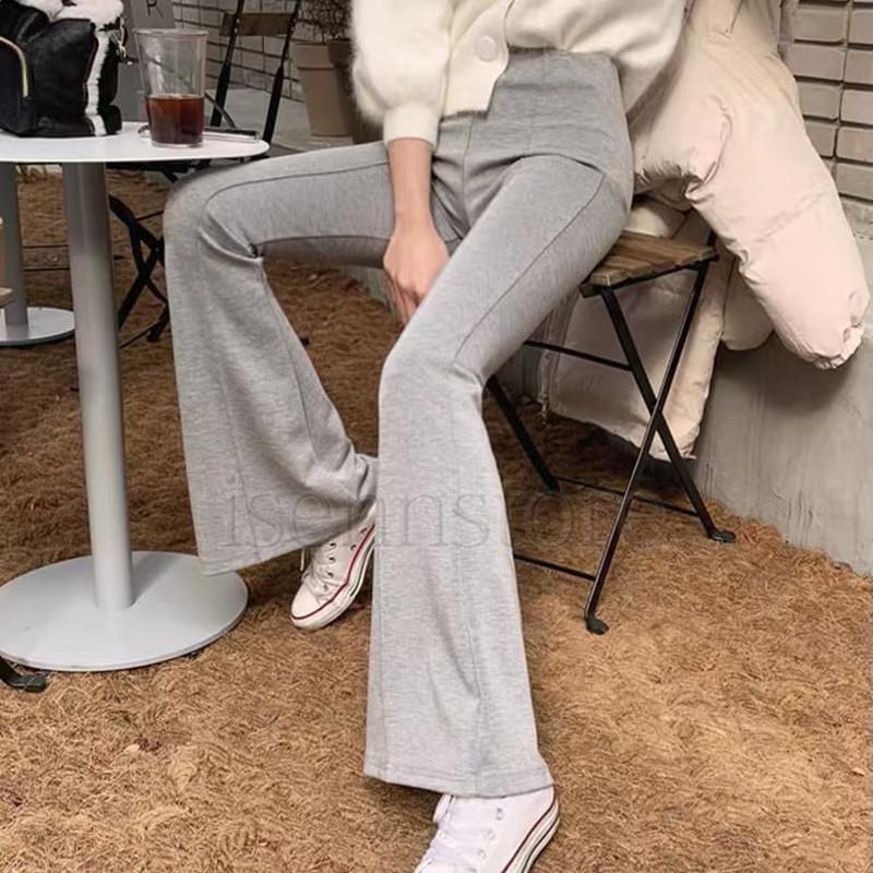 フレアパンツ ボトムス レディース 韓国風 ベルボトム スリム ロング 