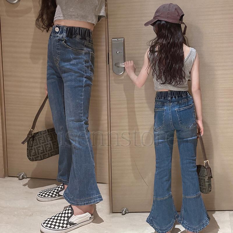 韓国子供服 stick デニムパンツ フレアパンツ 女の子 韓国子供服 韓国ファッション キッズ スリム