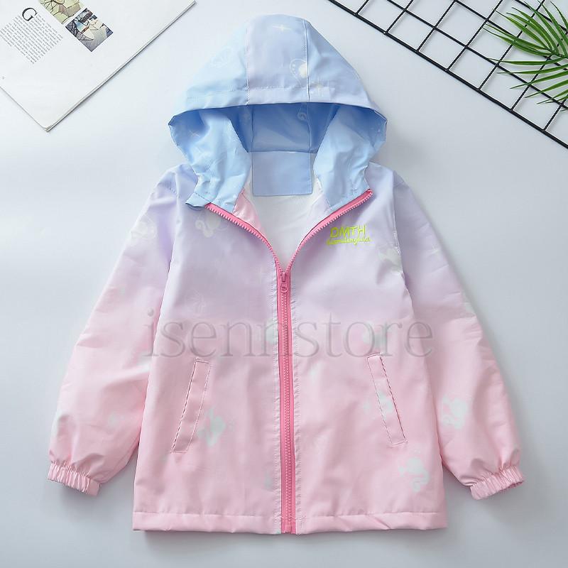 部分既納 ジャケット 裏メッシュ 薄手 アウター ピンク 女の子 子供服 キッズ ジュニア グラデーション ブルゾン ウインドブレーカー 春秋 フード カジュアル Ine 5343 イセンストア 通販 Yahoo ショッピング