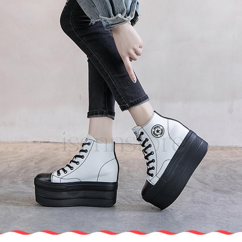 厚底スニーカー キャンバス 厚底靴 プラットフォーム 美脚