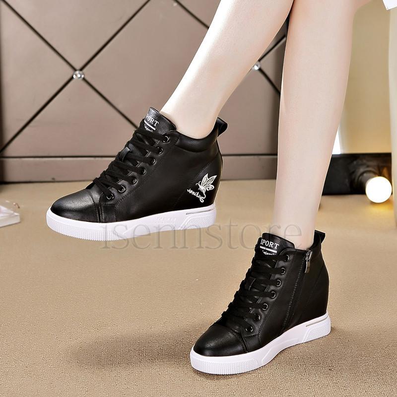 インヒールスニーカー レディース ハイカット インヒール 厚底 7cm