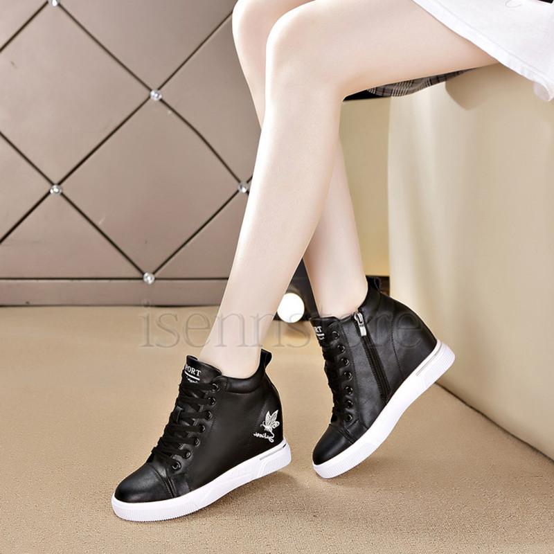 インヒールスニーカー レディース ハイカット インヒール 厚底 7cm