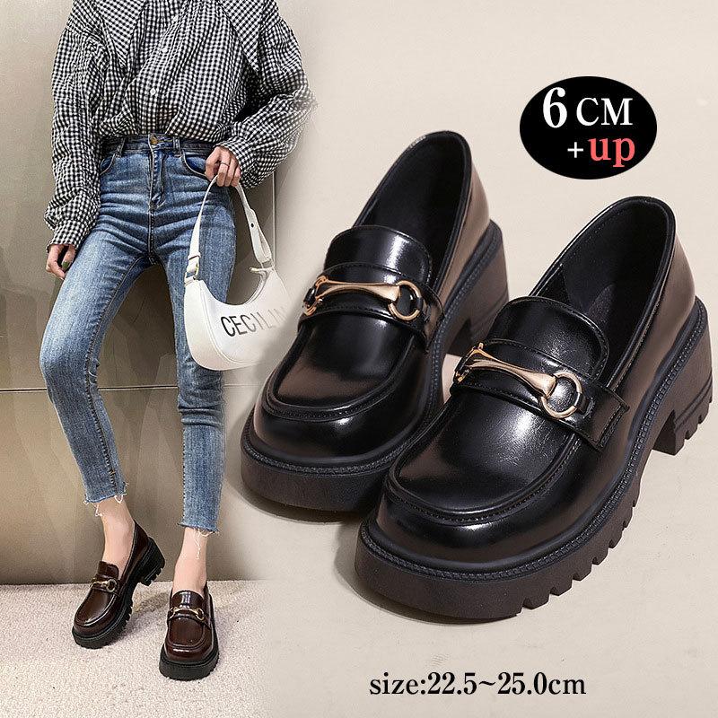 厚底 ローファー 約6 0cm ヒール シンプル 通学 通勤 カジュアル レディース 靴 シューズ パンプス 厚底靴 履きやすい 疲れない エナメル調 厚底ソール 革靴 Ine 5575 イセンストア 通販 Yahoo ショッピング