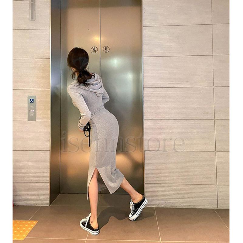 【美品】エポカ 長袖タイトワンピース 腕シアー透け感有 Vネック 38 無地 ine-5605.jpg