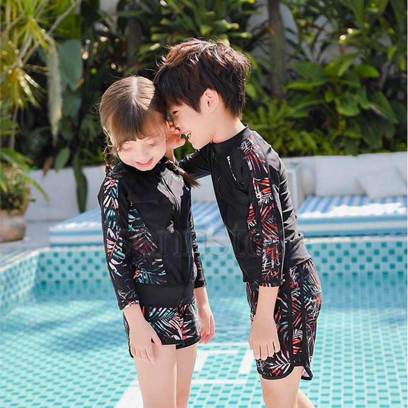 女の子 水着3点セット 長袖ラッシュガード 子供水着 上下セット 男の子 キッズ ジュニア 海 水遊び スクール水着 アウトドア UV 対策 日焼け防止 スイムウェア :ine-5668:イセンストア 通販 男の子 ラッシュガード 水着 海 プール 水遊び 3点セット 160