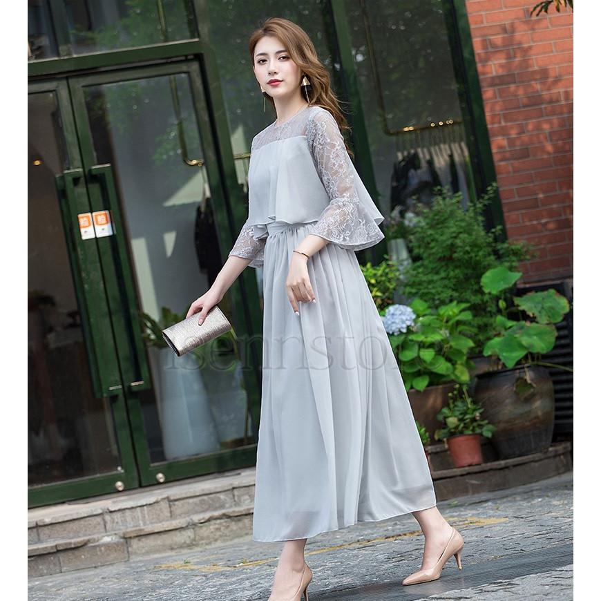 レディース Aライン ワンピース レース ドレス 結婚式 シースルー シフォン レイヤード ロングドレス ワンピ パーティ お呼ばれ フォーマルドレス 発表会 披露宴 |  | 11