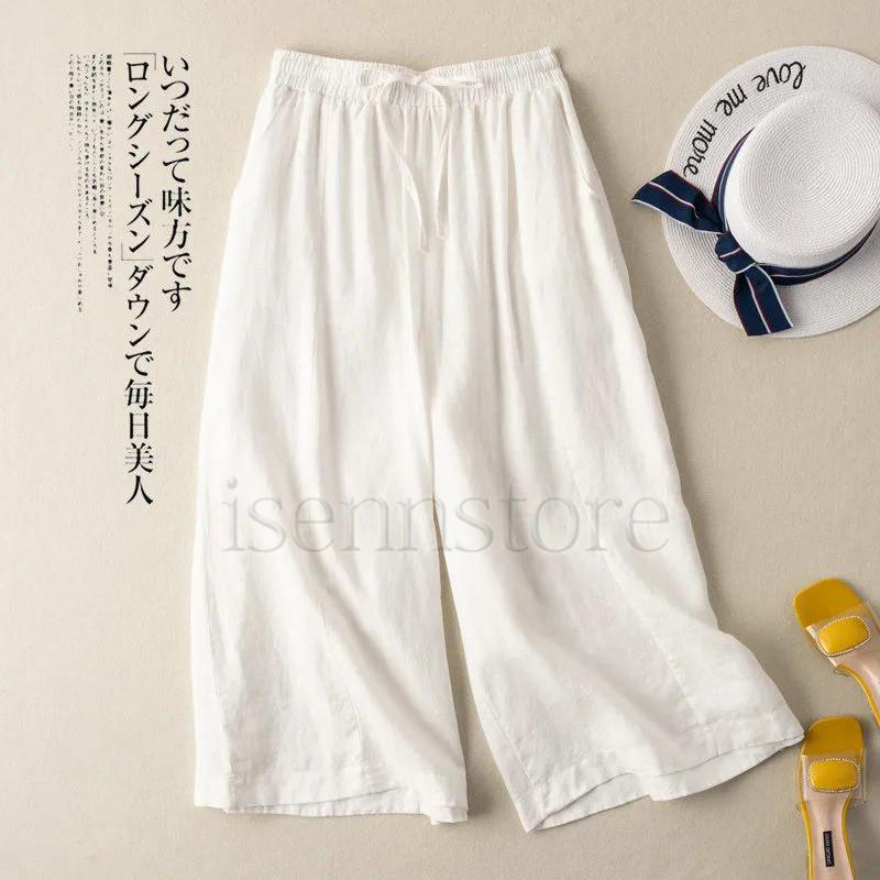 Y's リネン ガウチョ ワイド パンツ 黒 日本製 REAL STYLE（ファッション） ガウチョパンツ レディース ワイド