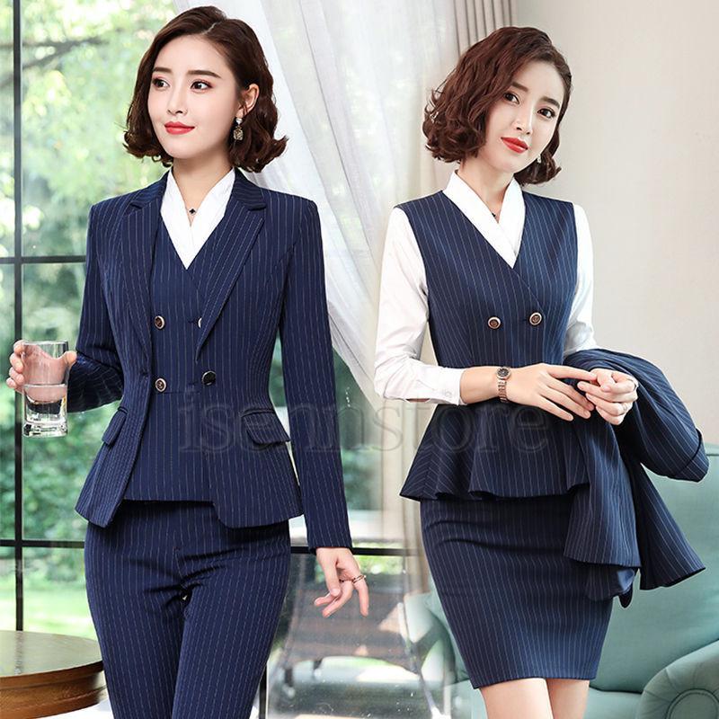 レディース ジャケット.スカート.パンツ.ブラウス.ベスト 5点セット お