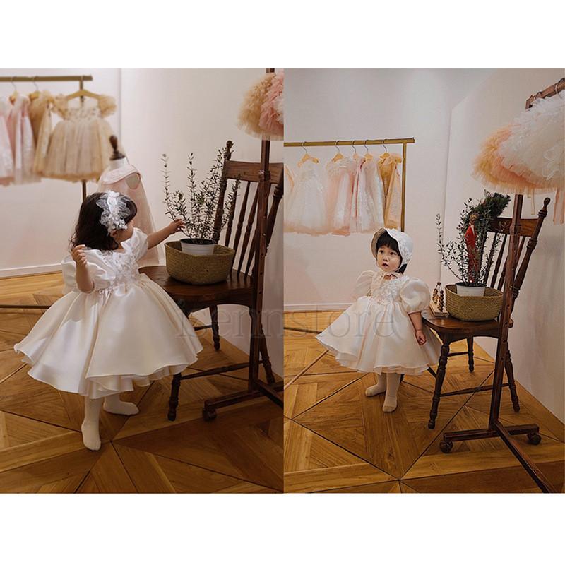 子供ドレス フラワーガール ガールズ キッズ 発表会 結婚式 花柄 半袖