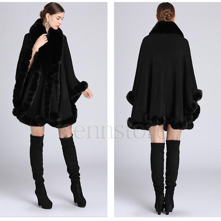 ファー ケープ ロング丈 ふわふわ 冬コート レディース 毛皮 きれいめ