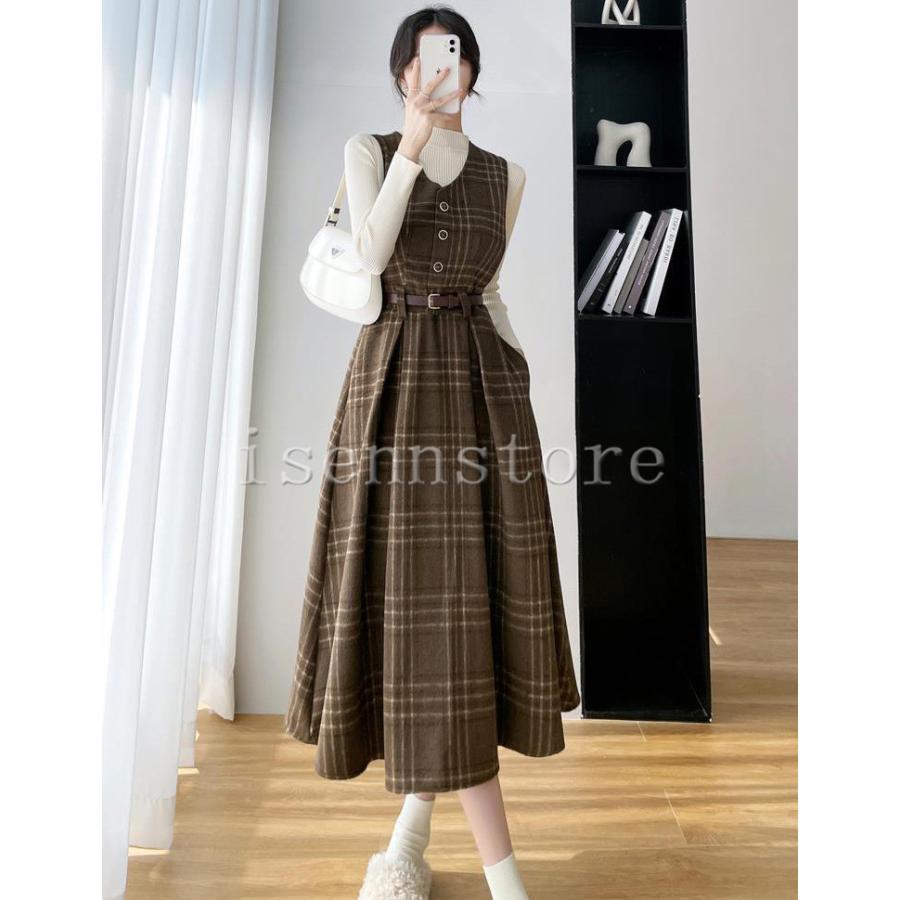 ジャンパースカート オールインワン レディース ミモレ ロング