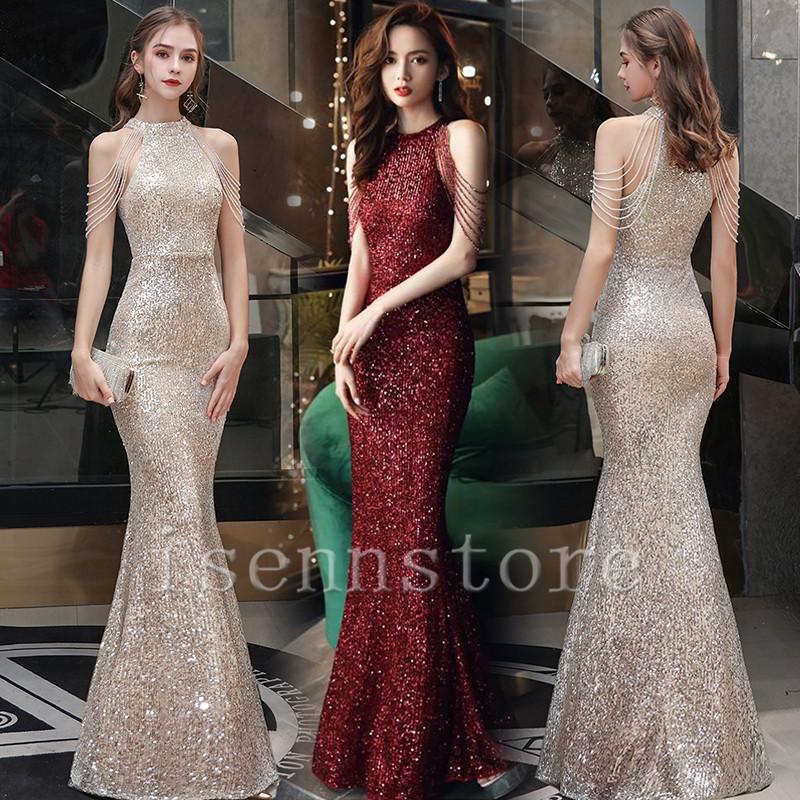 キラキラと輝くドレス 大人 ピアノ 発表会 フォーマル ロングドレス