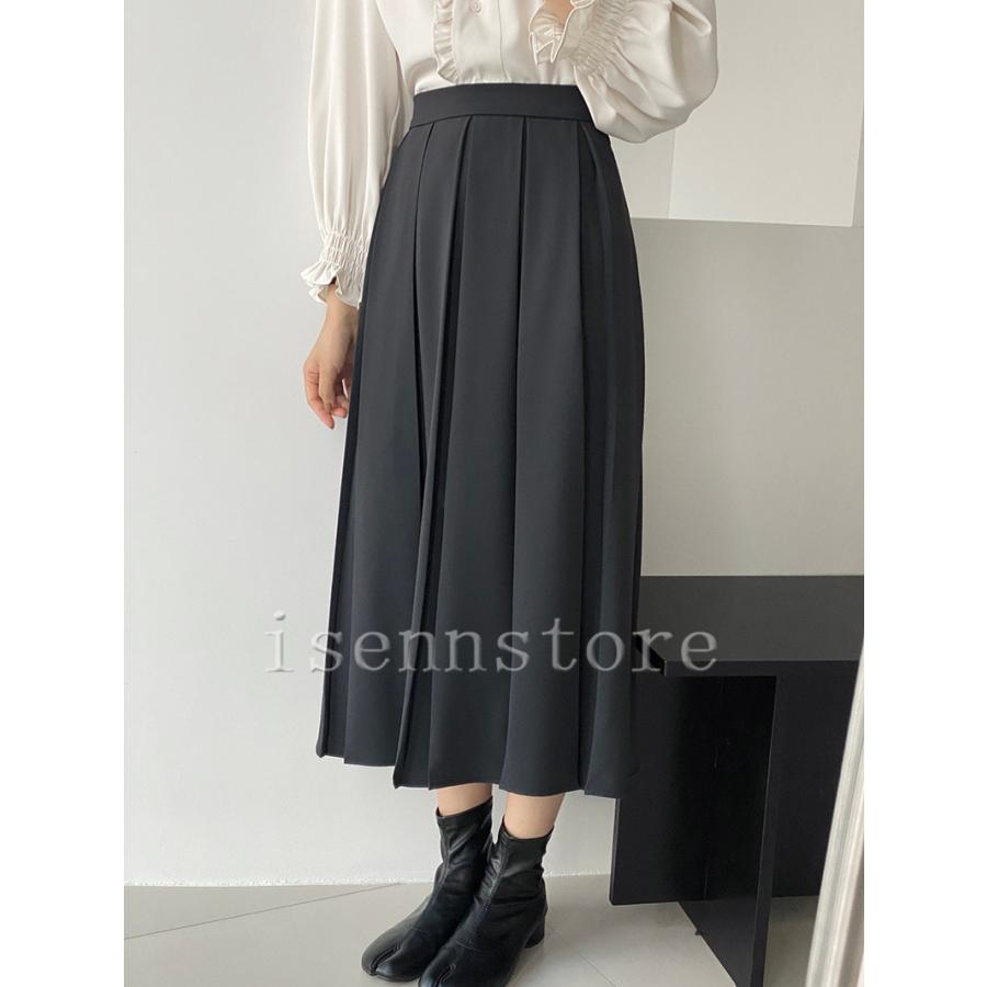 タックフレアスカート ロングスカート 上品 Aライン マキシ丈