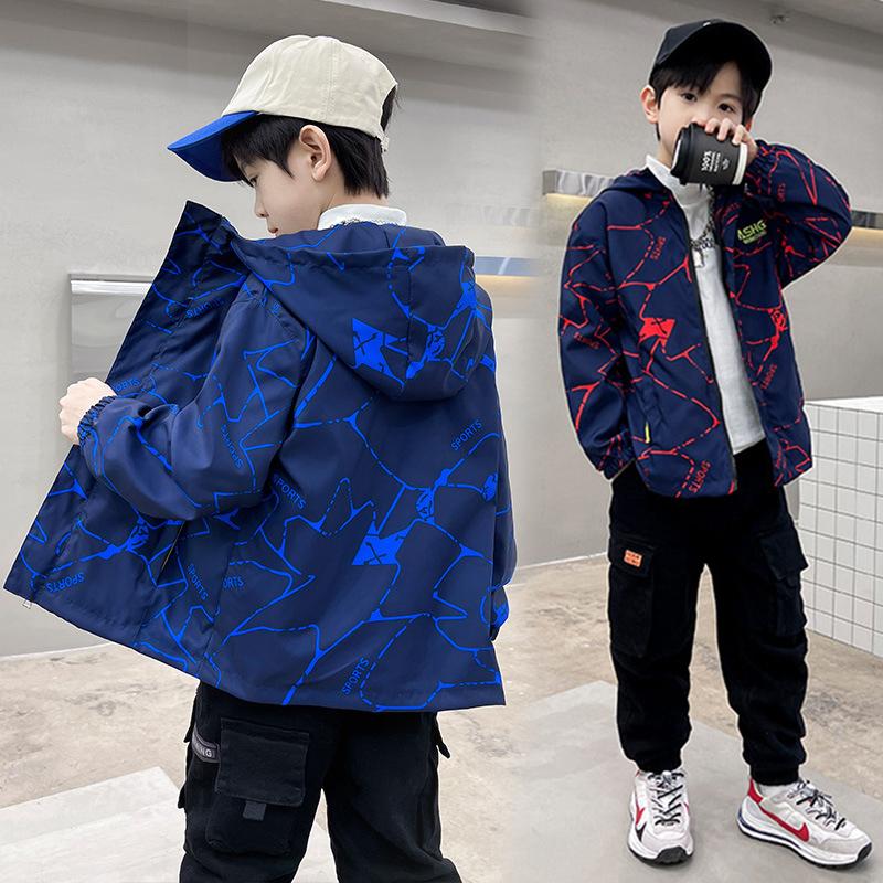 マウンテンパーカー キッズ フード付き ナイロンジャケット 春服 春 秋