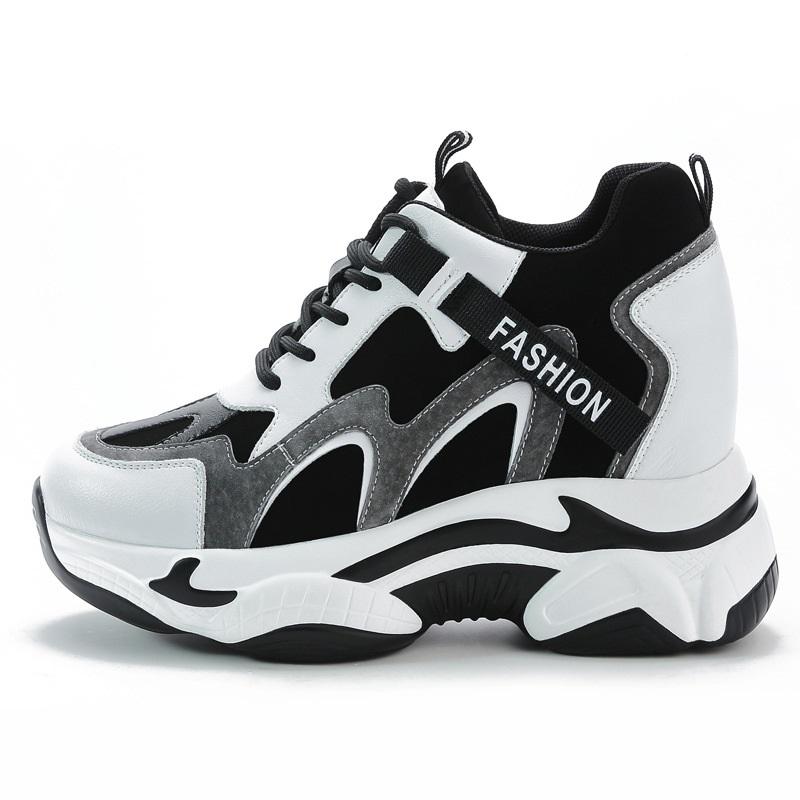 ダッドスニーカー レディース 厚底 ボリュームソール インヒール