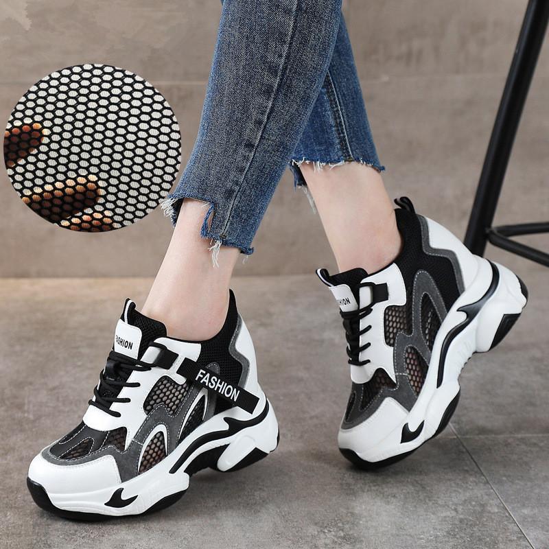 ダッドスニーカー レディース 厚底 ボリュームソール インヒール