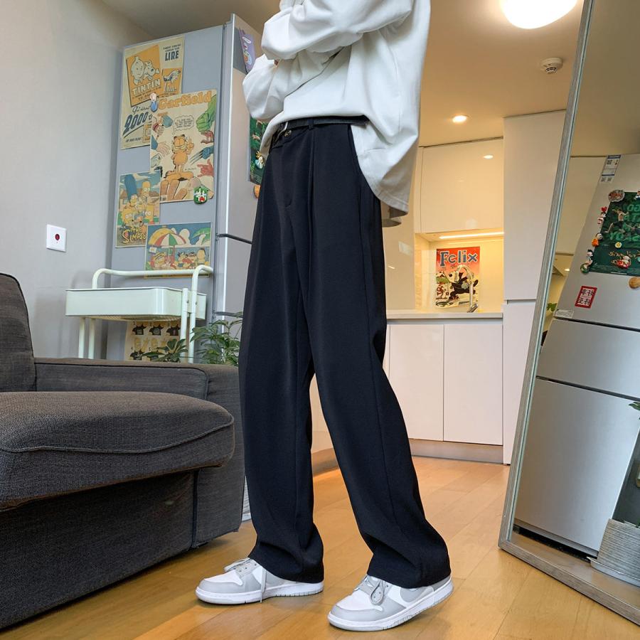 メンズ ワイドパンツ 夏 ゆったり パンツ スラックス 洗える