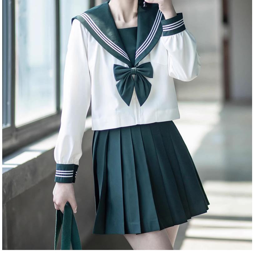 制服 セーラー服 3点セット 半袖/長袖 プリーツスカート 蝶結び 大人