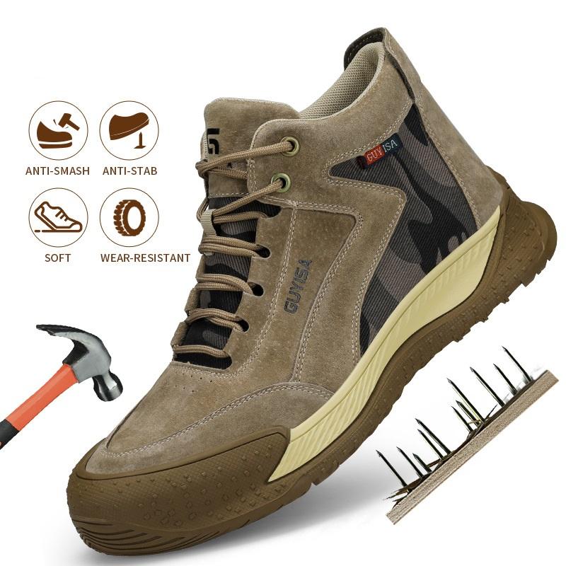 安全靴 作業靴 メンズ ミドルカット スニ一カ一 あんぜん靴 迷彩