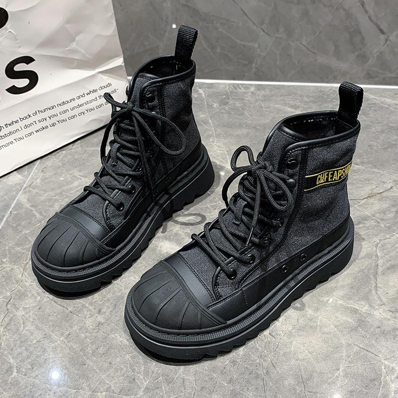 スニーカー ハイカット レディース キャンバス 厚底 ボリューム